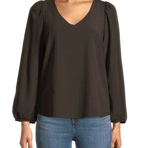 Supply & Demand by Wantable Women's Olive Green V-neck Pullover Blouse